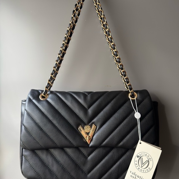 Valentino Handbags - Valentino Black Chevron Shoulder Bag